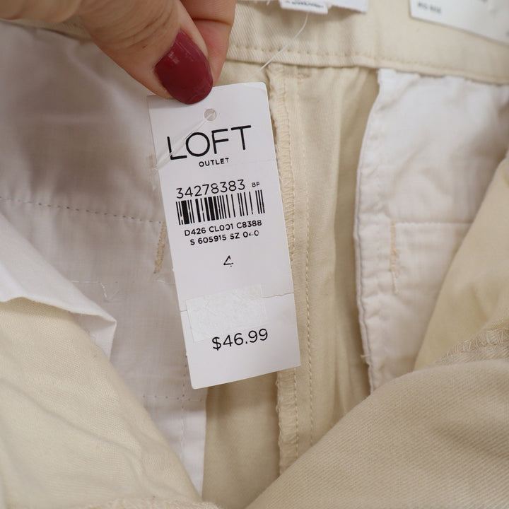 LOFT Outlet Shorts Womens 4 Curvy 6" Short Tan Chino Cotton Mid Rise NWT