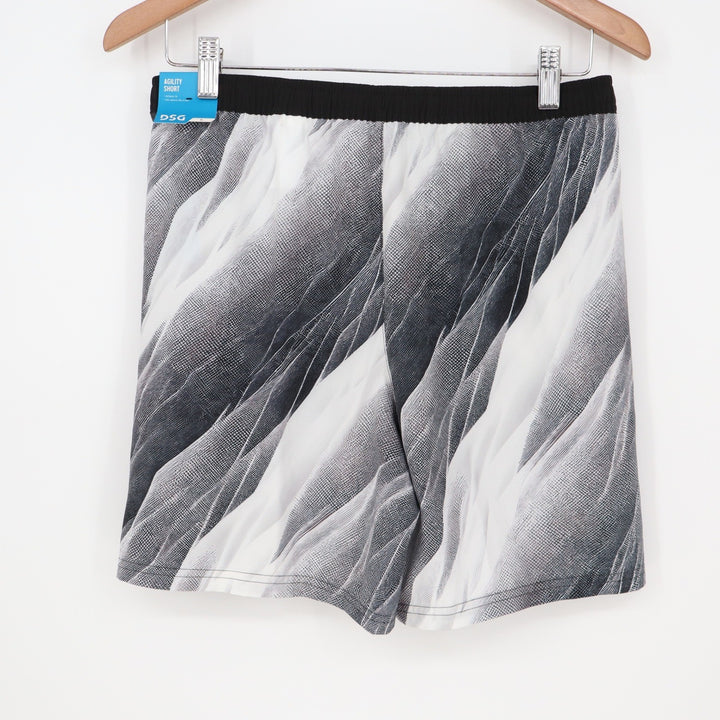 DSG Boys XL 18 Agility Shorts Black White Abstract Print Athletic