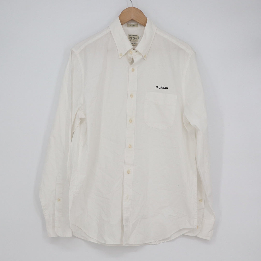 J.Crew Secret Wash Shirt Mens White Classic Fit 100s 2-Ply Cotton