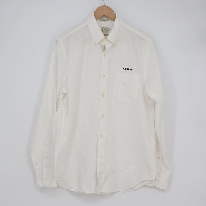 J.Crew Secret Wash Shirt Mens White Classic Fit 100s 2-Ply Cotton