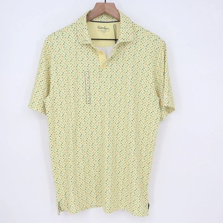 Walter Hagen Mens P11 Print Polo Shirt Yellow Beach Ball Cocktail Size S