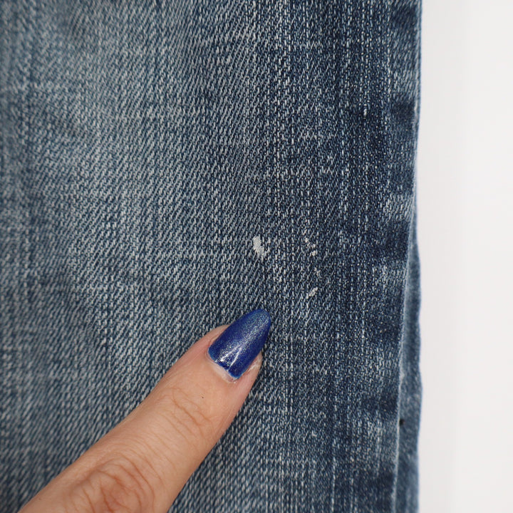 Antique Rivet Womens 29 Embellished Bootcut Jeans Blue Distressed Y2K Rhinestone