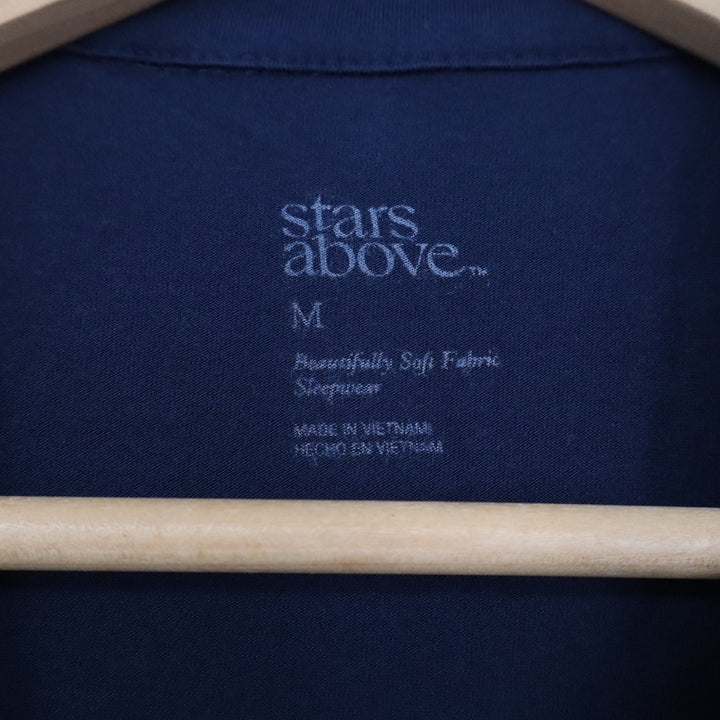 Stars Above Navy Blue Beautifully Soft Pajama Set Short Sleeve Shorts Medium