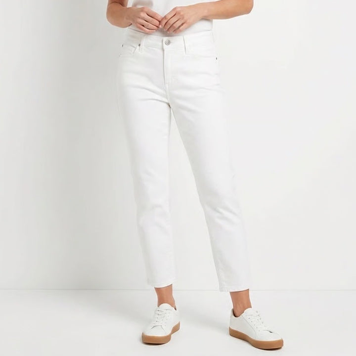 Talbots Womens White Crop Jegging Pants Size 8 Stretch Denim Slim Ankle Jeans