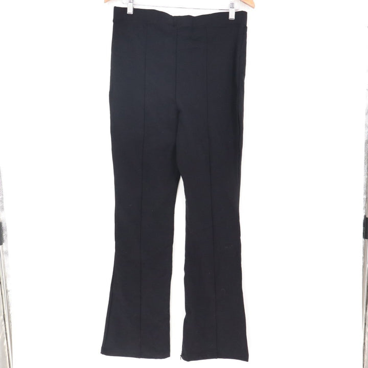 American Giant Flared Leggings Womens 14 Black Stretch Ankle Zip Active Wear