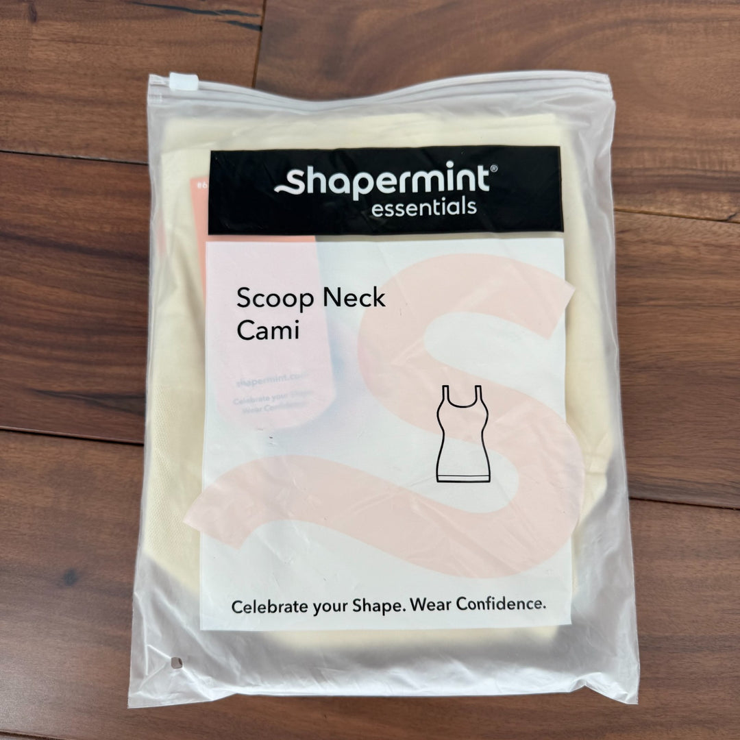 Shapermint Essentials Scoop Neck Cami Top Womens 4XL Beige Adjustable Strap Logo