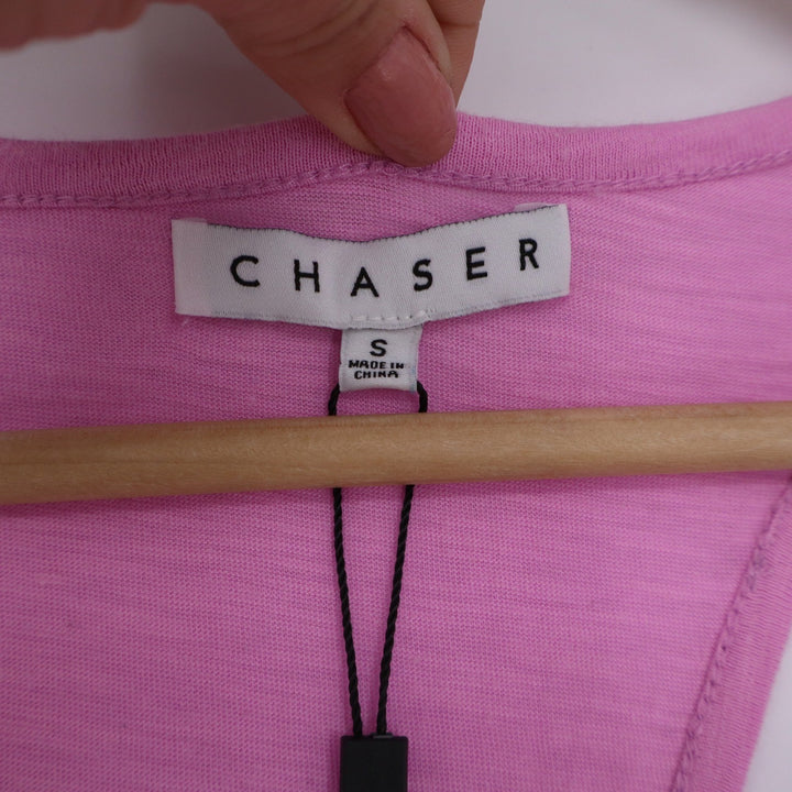 Chaser Womens Racerback Maxi Dress Pink Vintage Wash Slub Knit S