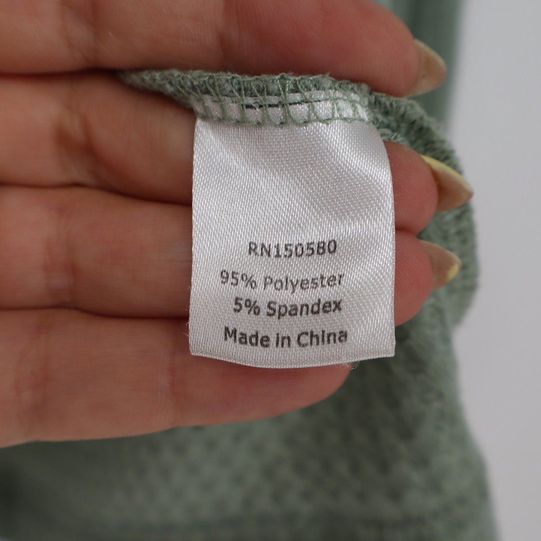Alexander Del Rossa Sage Green Waffle Knit Cardigan V-Neck Button Top Large
