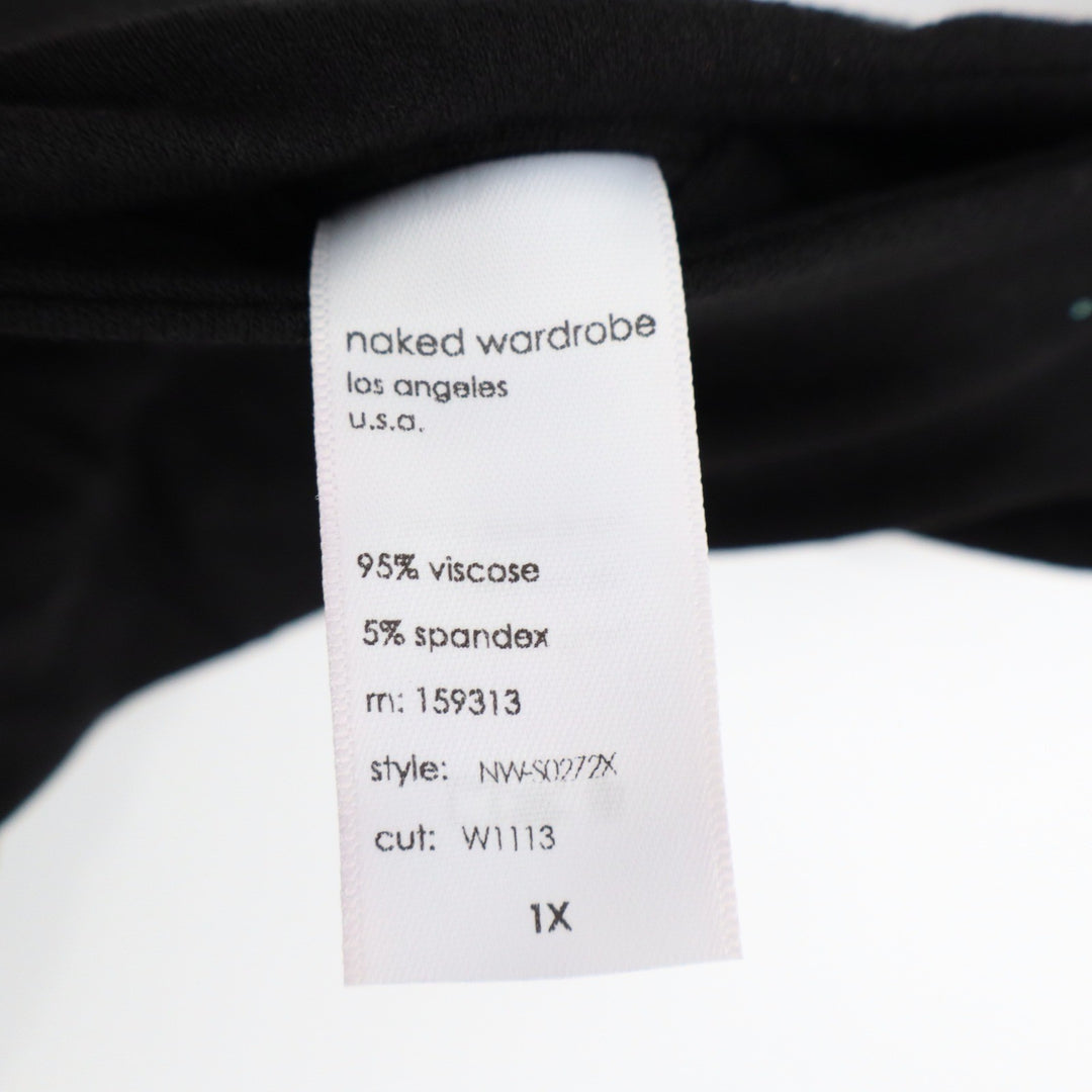 Naked Wardrobe Black Midi Bodycon Skirt High Waisted Plus Size 1X