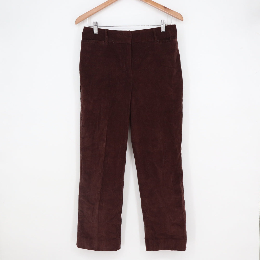 Dressbarn Brown Corduroy Straight Leg Pants Womens Size 6 Cotton Stretch Casual
