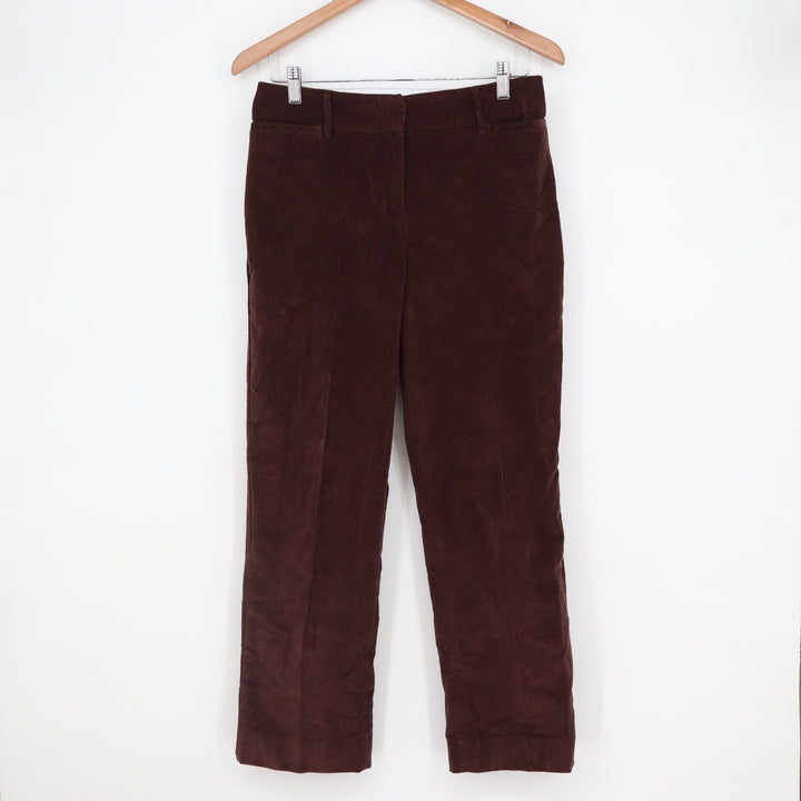 Dressbarn Brown Corduroy Straight Leg Pants Womens Size 6 Cotton Stretch Casual