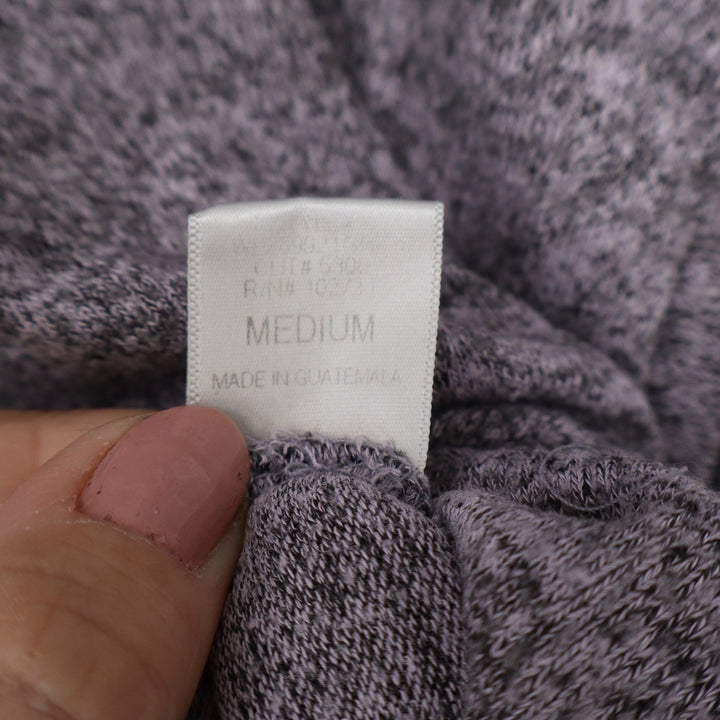Harlowe & Graham Womens Medium Purple Grey Marled Knit Pullover Hoodie