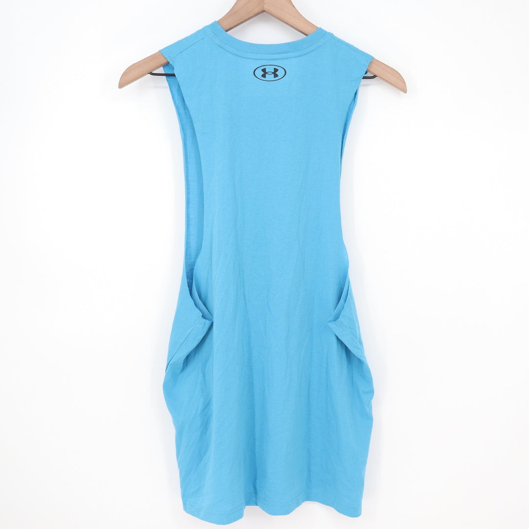 Under Armour Mens Blue Cut Off Tank Top Muscle Tee Loose Fit Size M New