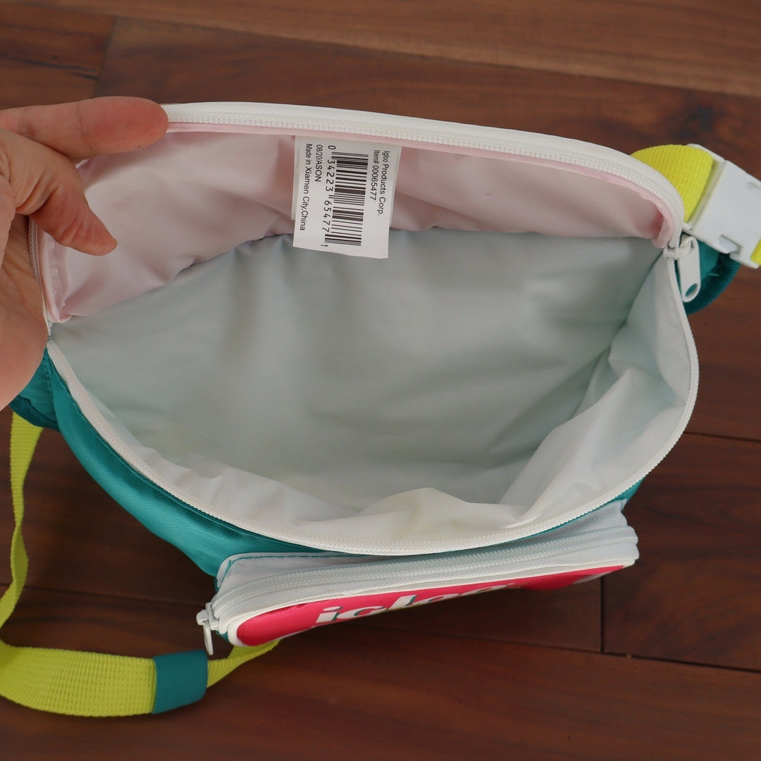 Igloo Stay Cool Retro Colorblock Fanny Pack Teal Pink Yellow Waist Bag