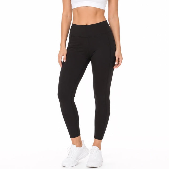GapFit Legging Women's L PowerMove High Rise Ankle Black Pockets Athletic