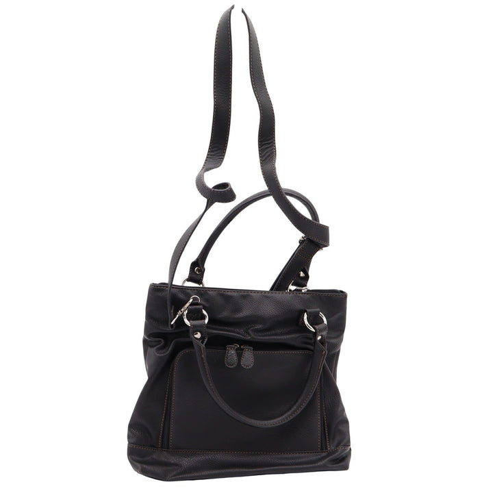 Relic Handbag Women's OS Crossbody Satchel Black Faux Leather Multi-Pocket