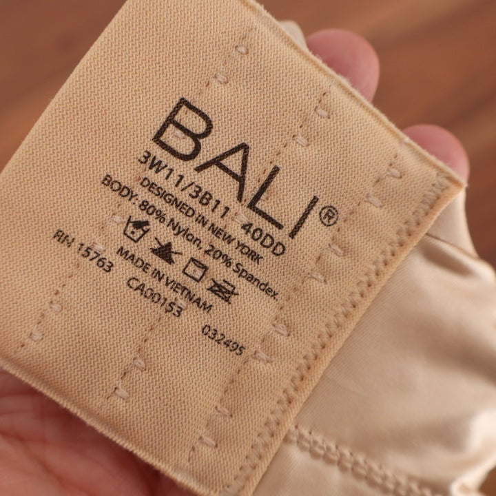 Bali T-Shirt Bra Womens 40DD Beige Stretch Underwire Padded Adjustable Strap
