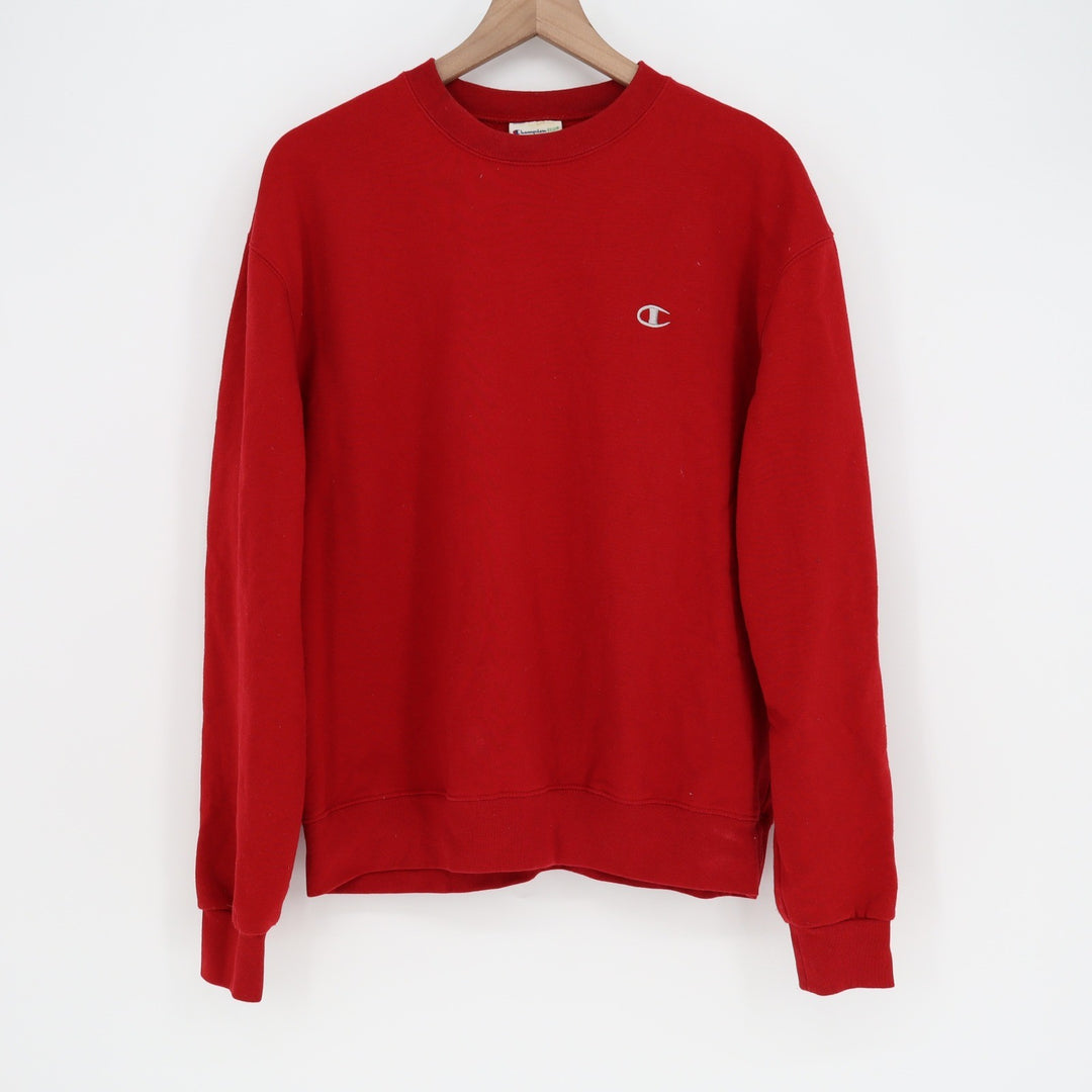 Champion Eco Authentic Mens Large Red Crewneck Sweatshirt Embroidered Logo