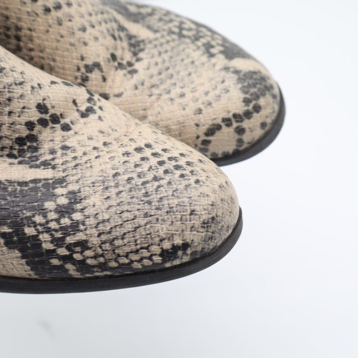 SO Hannosnake Womens Ankle Booties Faux Snakeskin Grey Cream Size 10