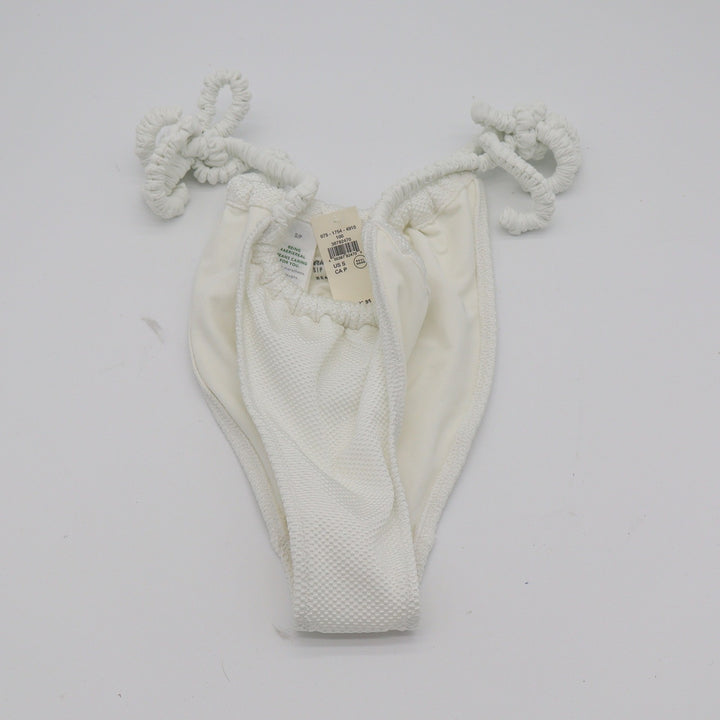 Aerie Bikini Bottom Womens S Cheekiest White Textured Side Tie New