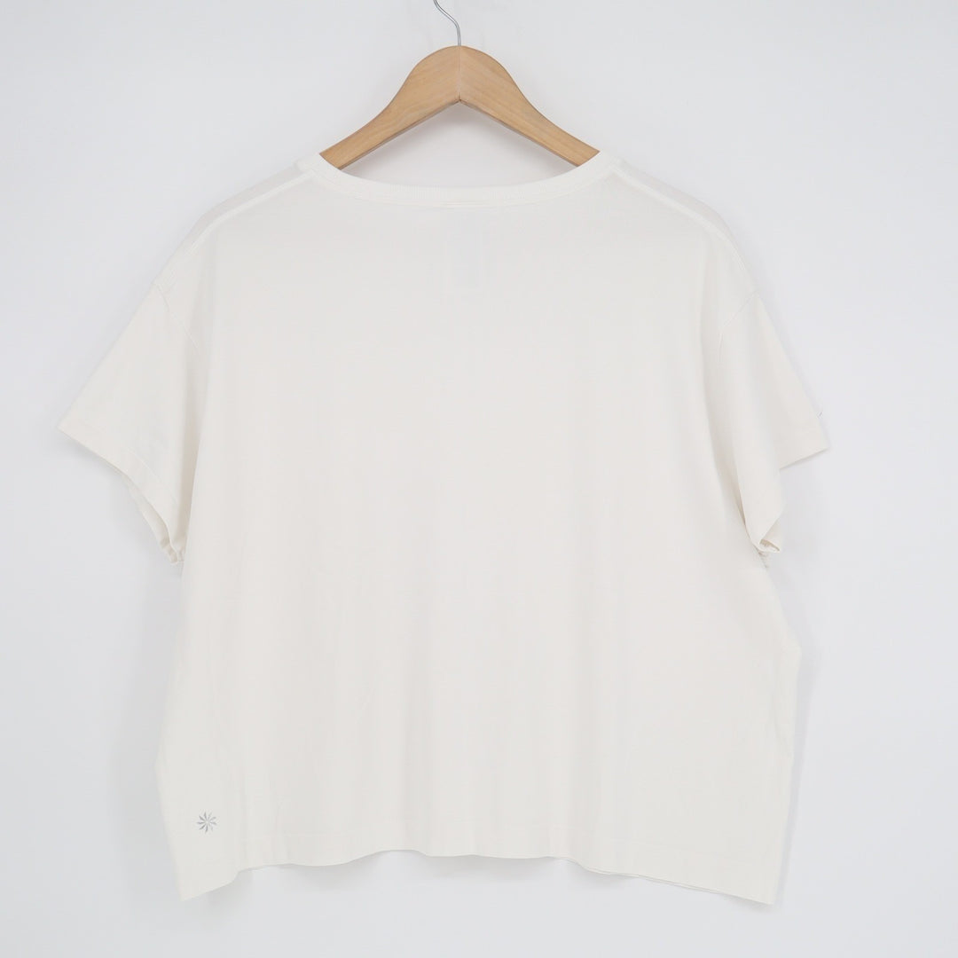 Athleta Zephyr Tee Womens XL White Short Sleeve Crew Neck Relaxed Fit Shirt