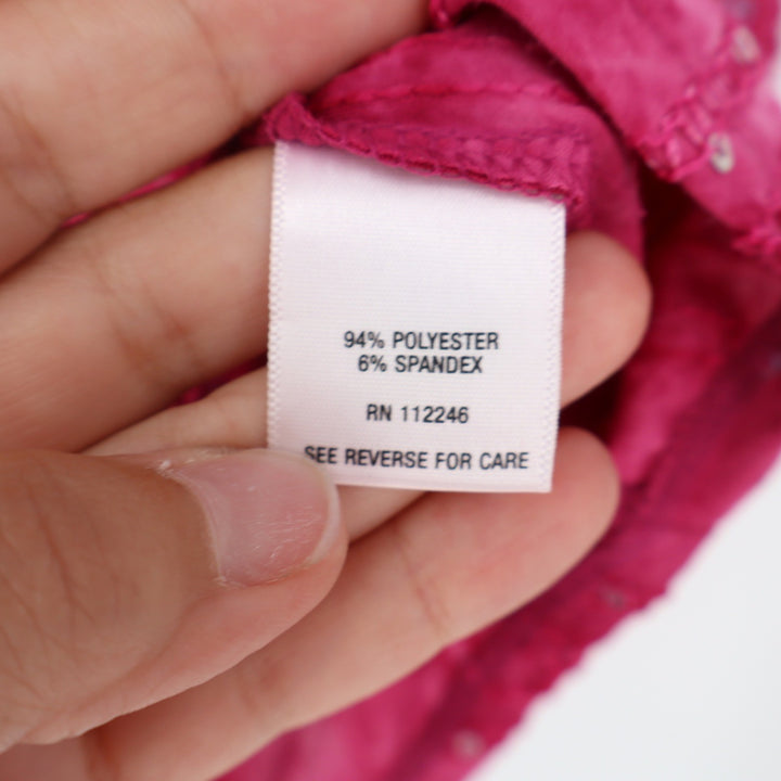 Sami & Jo Blouse Womens 2X Plus Square Neck Pink Sequin Grommet Excellent
