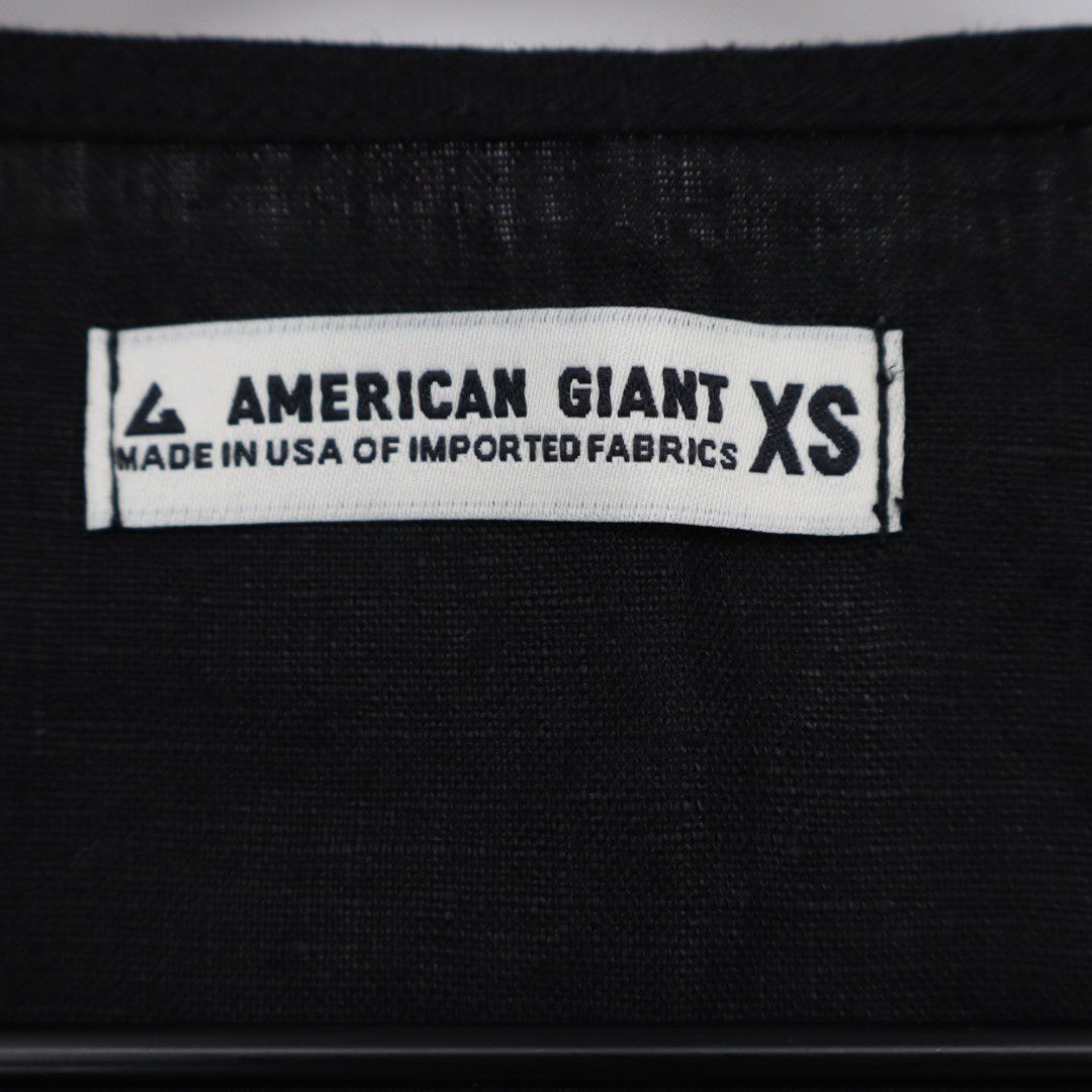 American Giant Black Midi Dress Sleeveless Size XS Made In USA