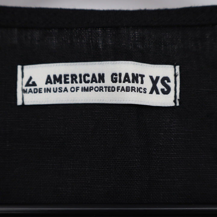 American Giant Black Midi Dress Sleeveless Size XS Made In USA