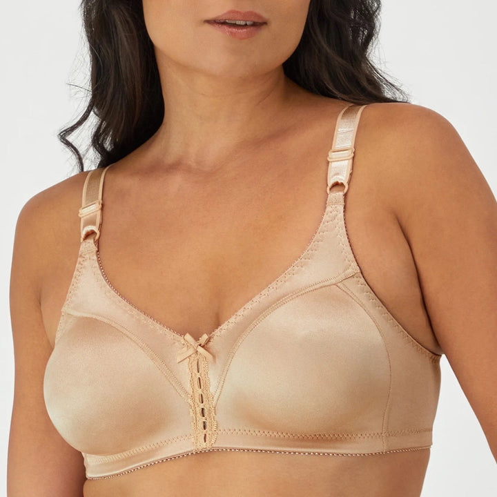 Bali Double Support Wireless Bra Womens 34C Nude Cool Comfort Full Coverage