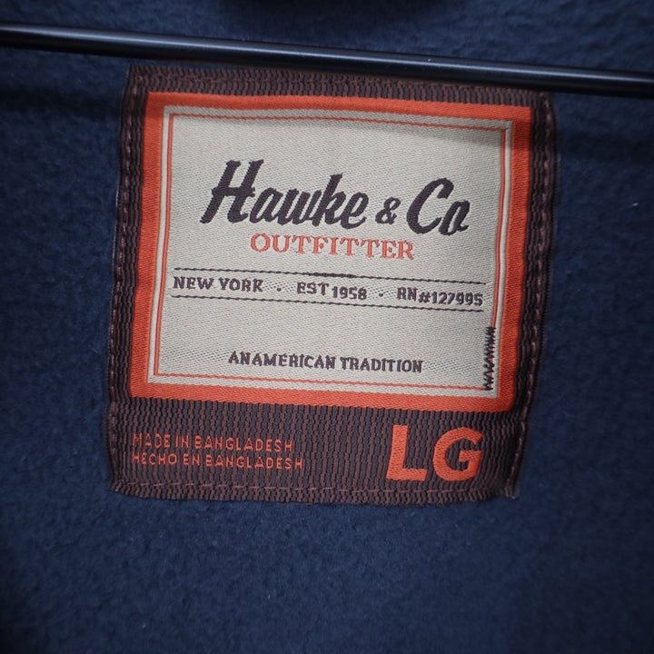 Hawke & Co Outfitter Mens Navy Blue Quarter Zip Fleece Pullover Large