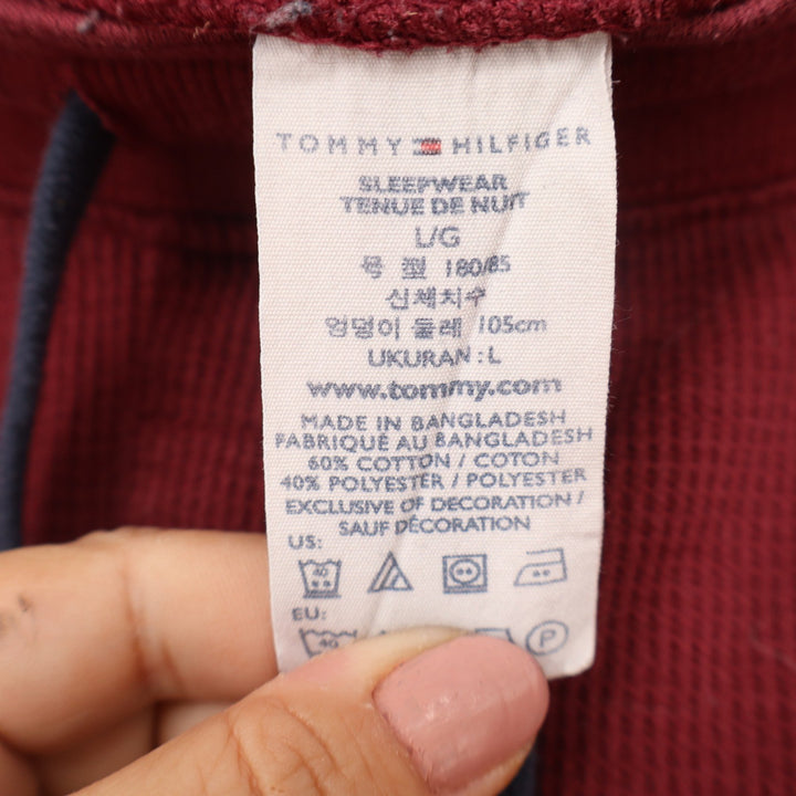 Tommy Hilfiger Mens Burgundy Waffle Knit Thermal Jogger Lounge Pants Size L