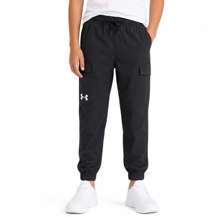 Under Armour Boys Pennant Woven Cargo Pants Black YXS