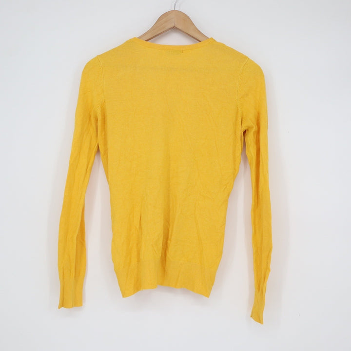Encuentro Stock Womens Yellow V-Neck Button Front Long Sleeve Cardigan Size S
