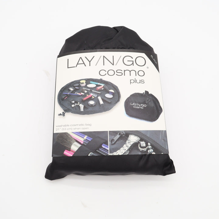 Lay-n-Go Cosmetic Bag Unisex OS Cosmo Plus Black Washable Travel Pouch NEW