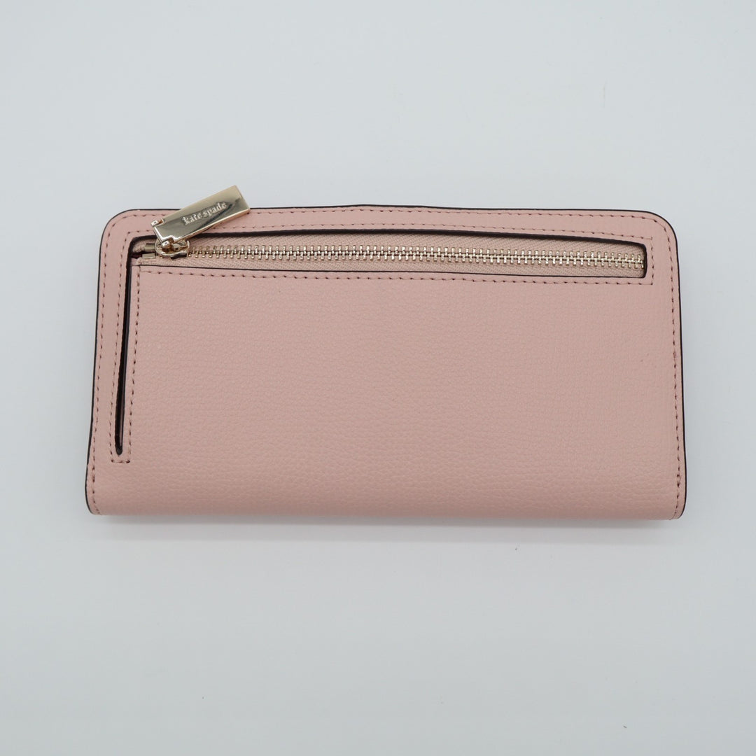 Kate Spade NY Large Slim Bifold Womens Pink Leather Credit Card Slots Wallet