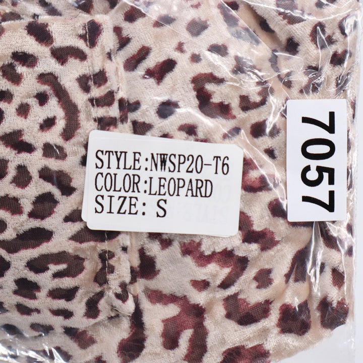 Naked Wardrobe The Statement Leopard Print Crop Top Long Sleeve Small