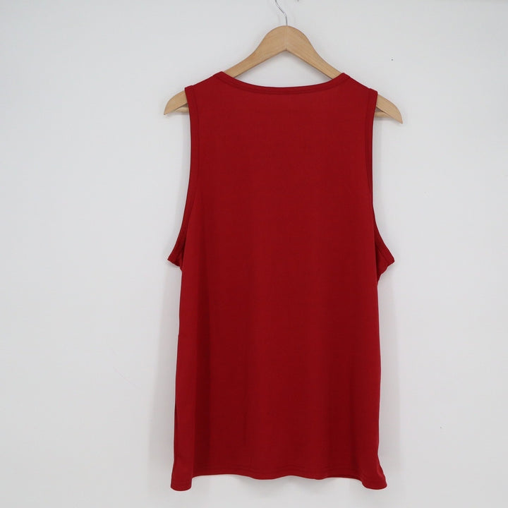 Unbranded Mens Red Athletic Tank Top Polyester Sleeveless Gym Shirt Size L