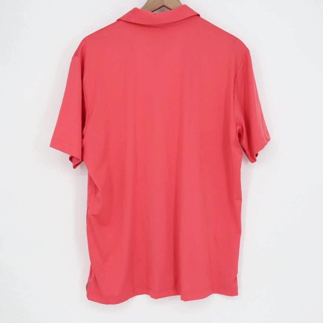 MAELREG Performance Polo Shirt Mens L Red Stripe Short Sleeve Golf Casual