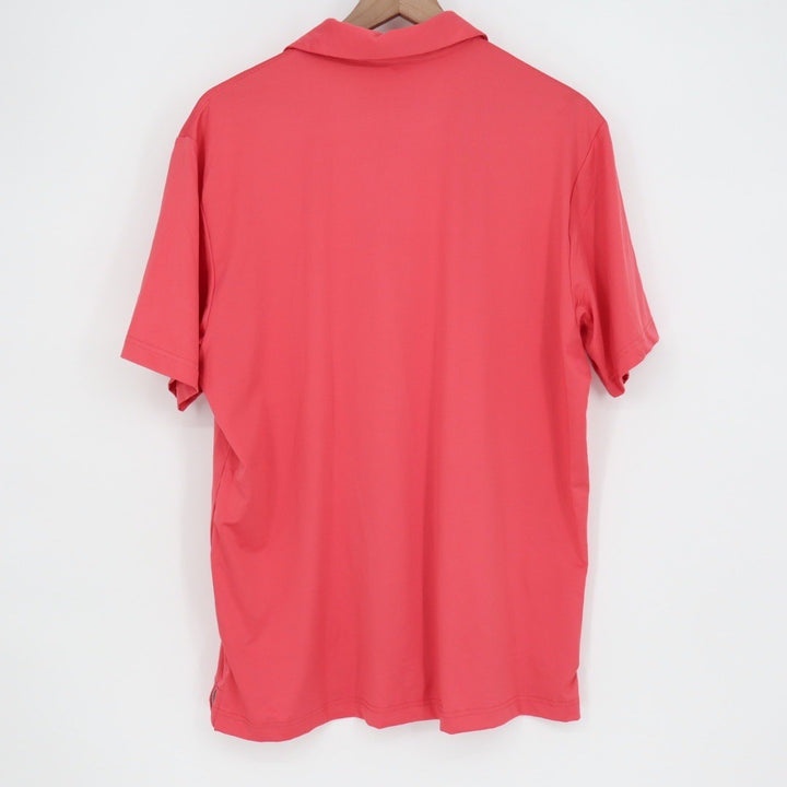 MAELREG Performance Polo Shirt Mens L Red Stripe Short Sleeve Golf Casual