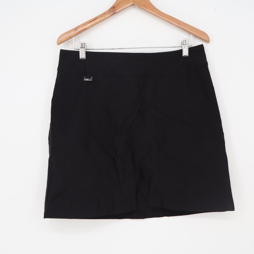 Peck & Peck Skort Women 10 Black Solid A-Line Athletic Work Casual Excellent