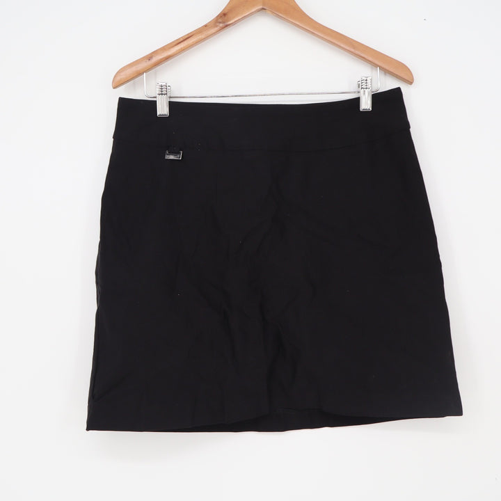 Peck & Peck Skort Women 10 Black Solid A-Line Athletic Work Casual Excellent