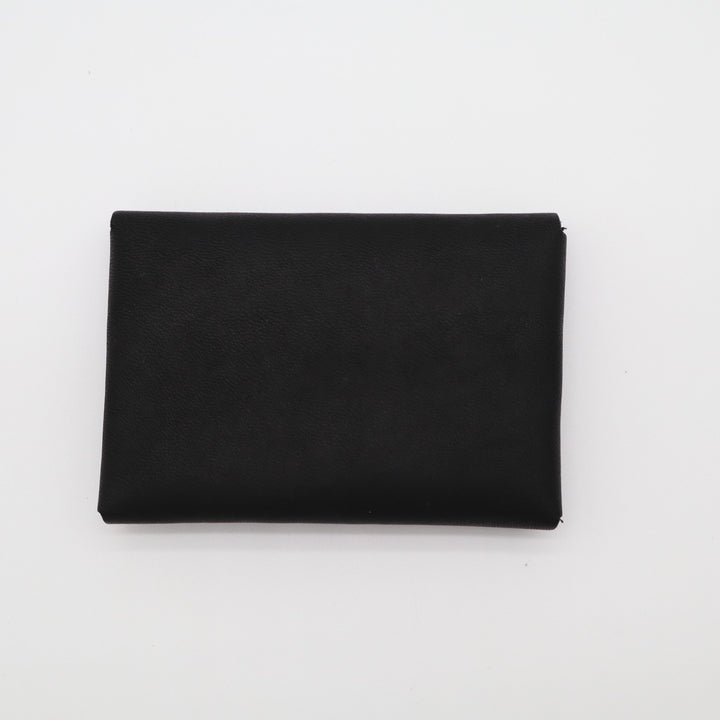 Portland Leather Goods Mini Daisy Womens Clutch Wallet Black Leather Flap Pocket