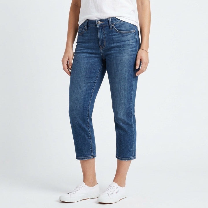 Levi's 311 Shaping Skinny Capri Jeans Womens 28 Blue Whiskered Denim Stretch