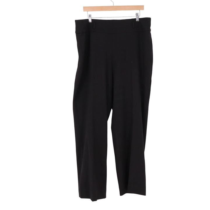 Kasper Womens Plus 2X Black Straight Leg Stretch Pull On Dress Pants Workwear