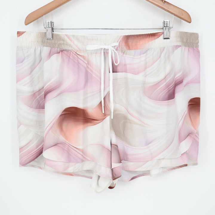 Calia Step Up High Rise Shorts XXL Dune Print Coral Marble New