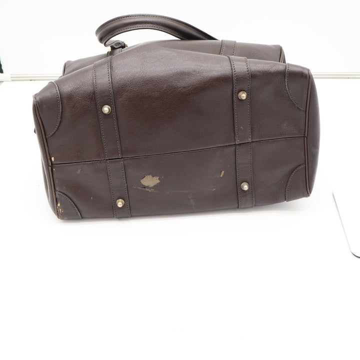 Pierre Cardin Satchel Bag Womens Medium Boston Dark Brown Leather Vintage Fair