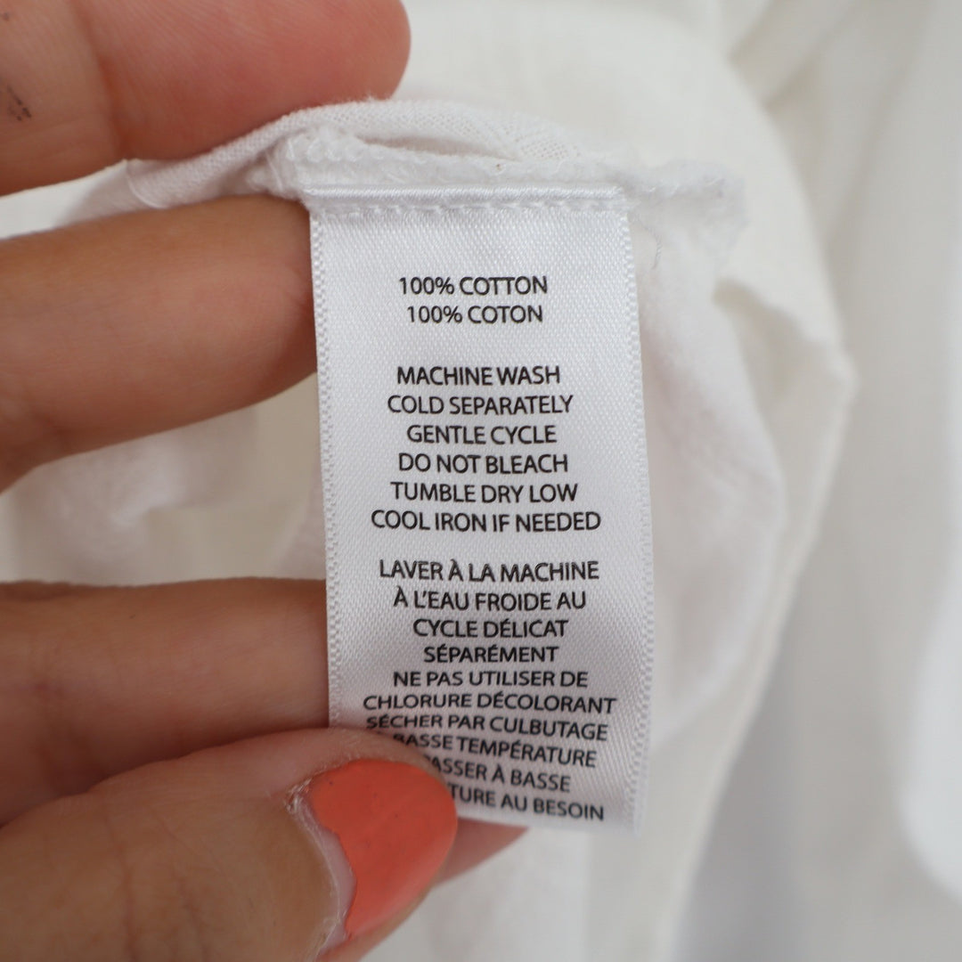 Beachlunchlounge White Cotton Windowpane Button Down Shirt Large