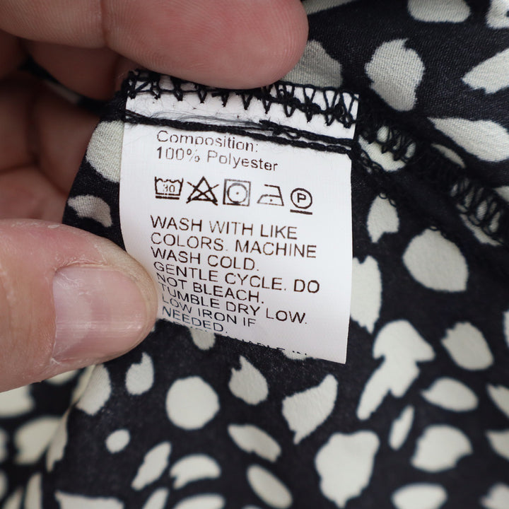 SHEIN Black White Abstract Dalmatian Print Midi A-Line Skirt XL US 12