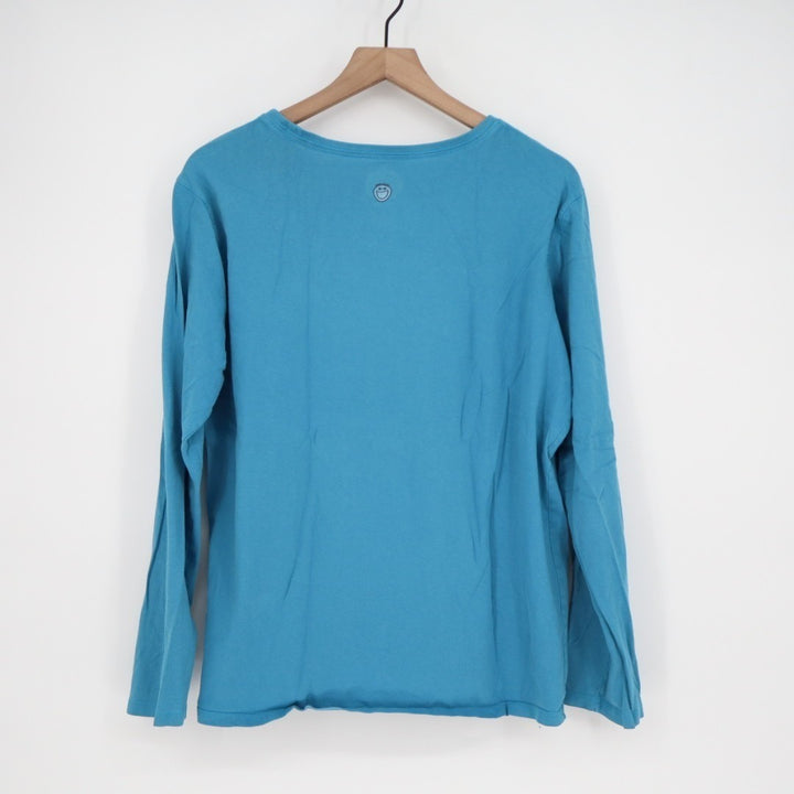 Life Is Good T-Shirt Womens XL Blue Cotton Graphic Print Classic Fit Long Sleeve
