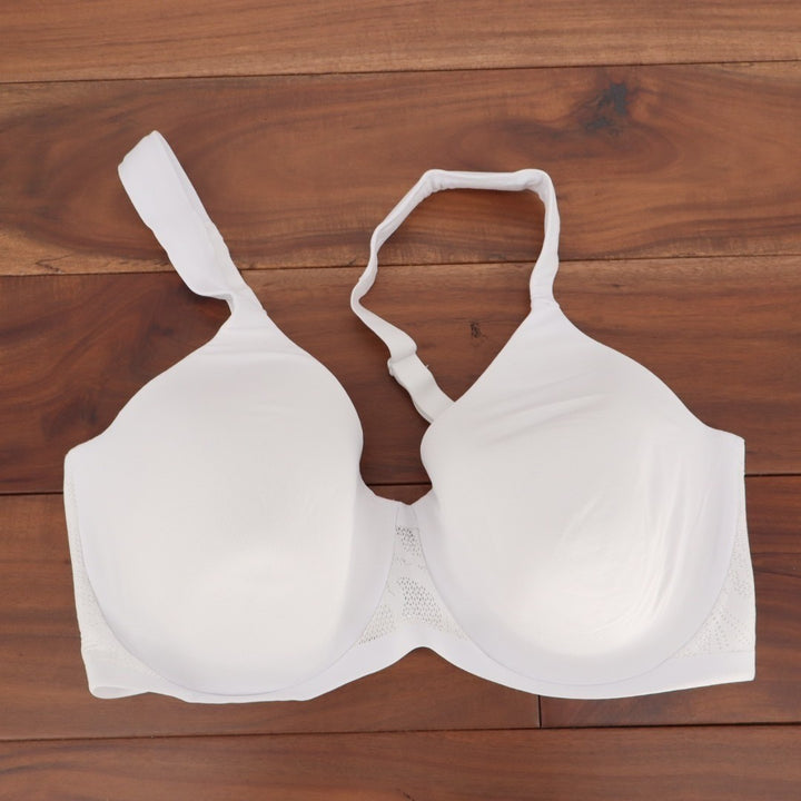 Glamorise Coolest Smoothing T-Shirt Bra Women 34D White Stretch Padded Underwire